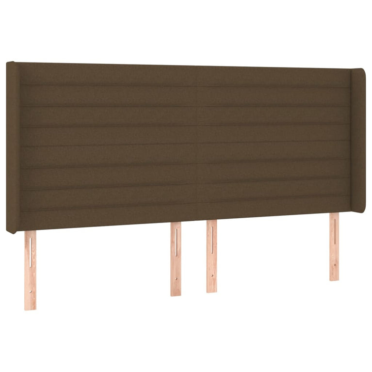 Boxspring met matras en LED stof donkerbruin 180x200 cm