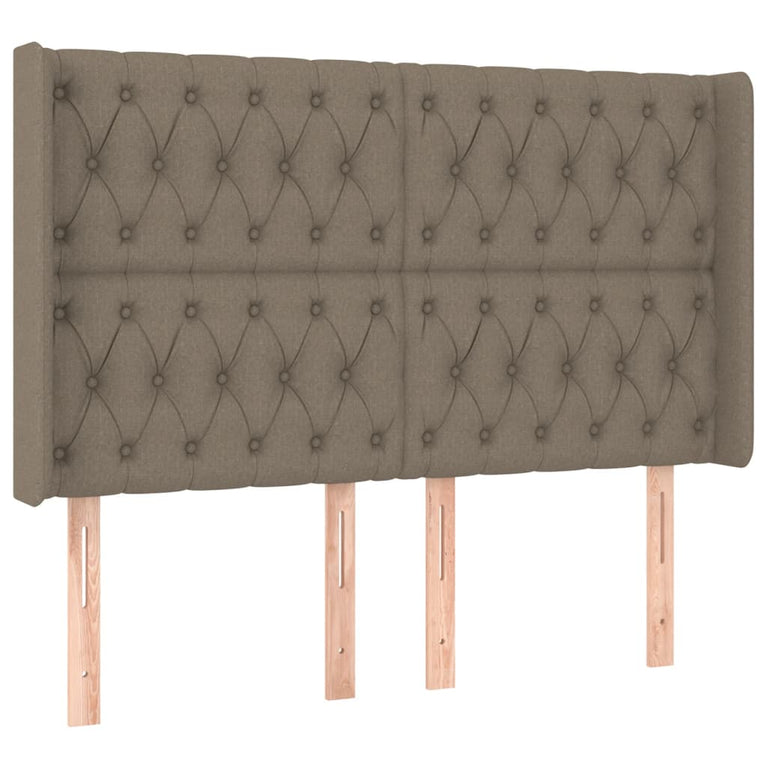 Boxspring met matras en LED stof taupe 160x200 cm