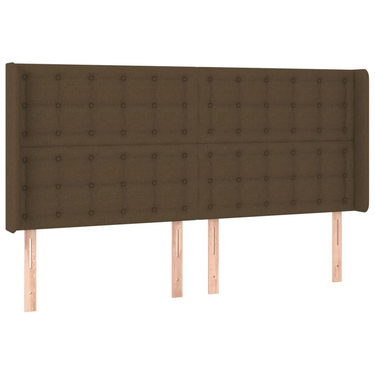 Boxspring met matras en LED stof donkerbruin 160x200 cm