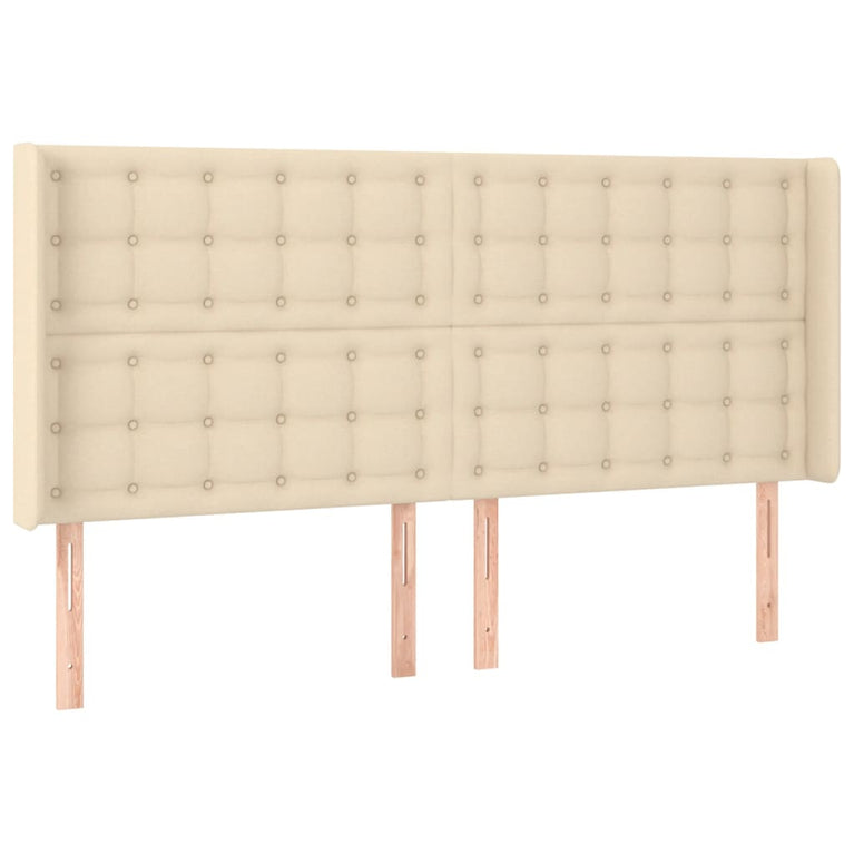 Boxspring met matras en LED stof crèmekleurig 180x200 cm
