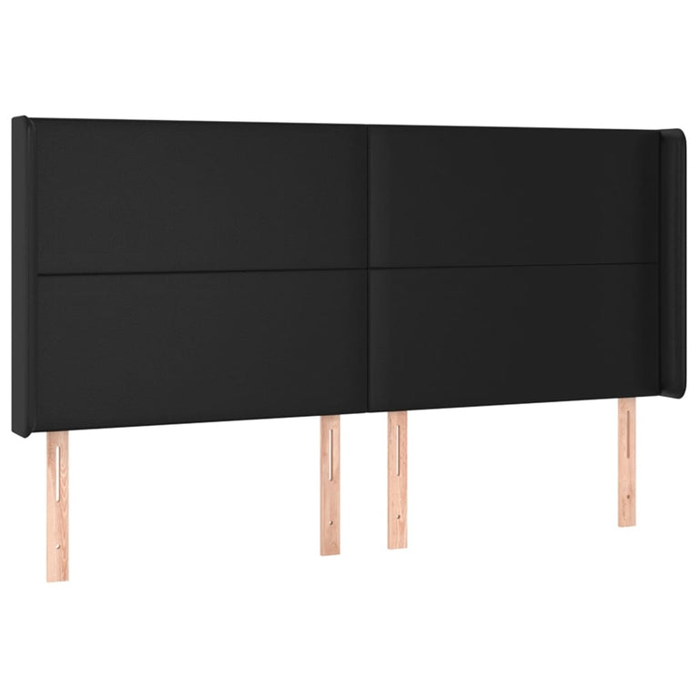 Boxspring met matras en LED kunstleer zwart 180x200 cm