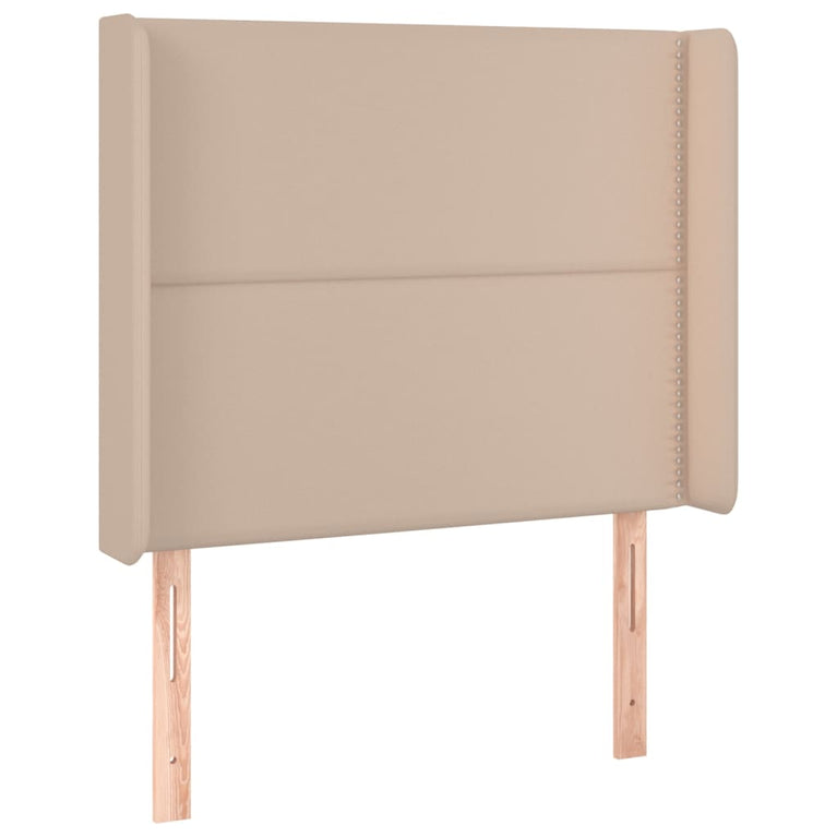 Boxspring met matras en LED kunstleer cappuccinokleur 90x190 cm