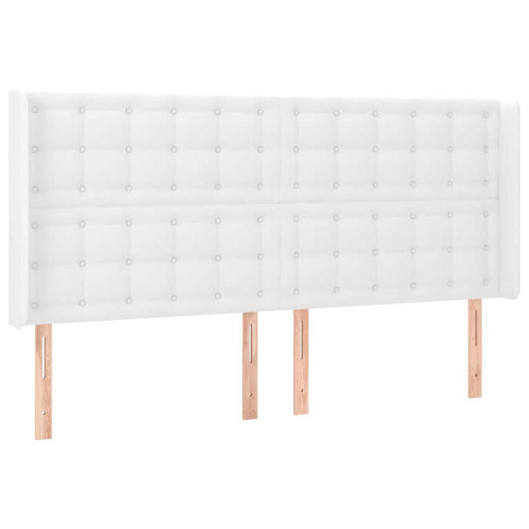 Boxspring met matras en LED kunstleer wit 180x200 cm