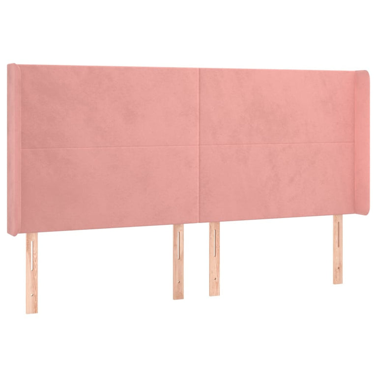 Boxspring met matras en LED fluweel roze 180x200 cm