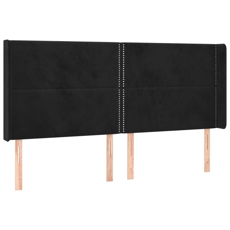 Boxspring met matras en LED fluweel zwart 180x200 cm