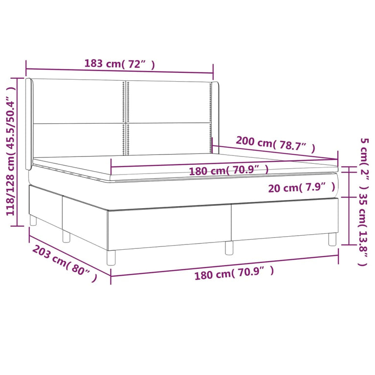 Boxspring met matras en LED fluweel zwart 180x200 cm