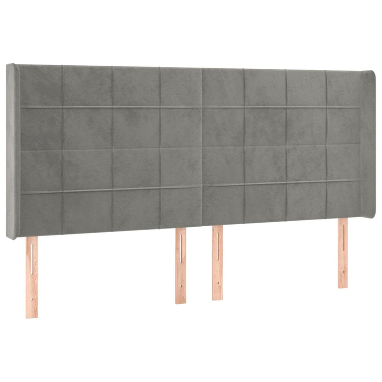 Boxspring met matras en LED fluweel lichtgrijs 180x200 cm