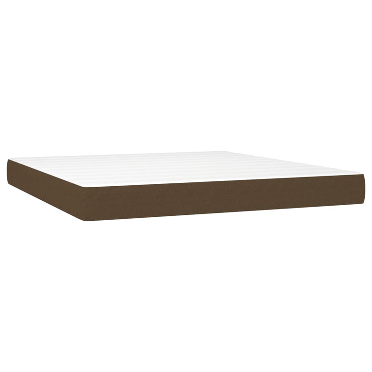 Boxspring met matras en LED stof donkerbruin 160x200 cm