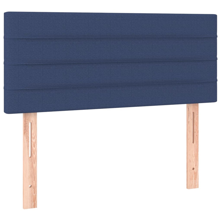 Boxspring met matras en LED stof blauw 80x200 cm