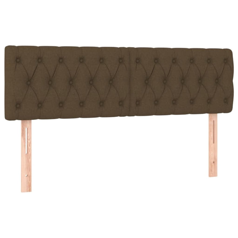 Boxspring met matras en LED stof donkerbruin 160x200 cm