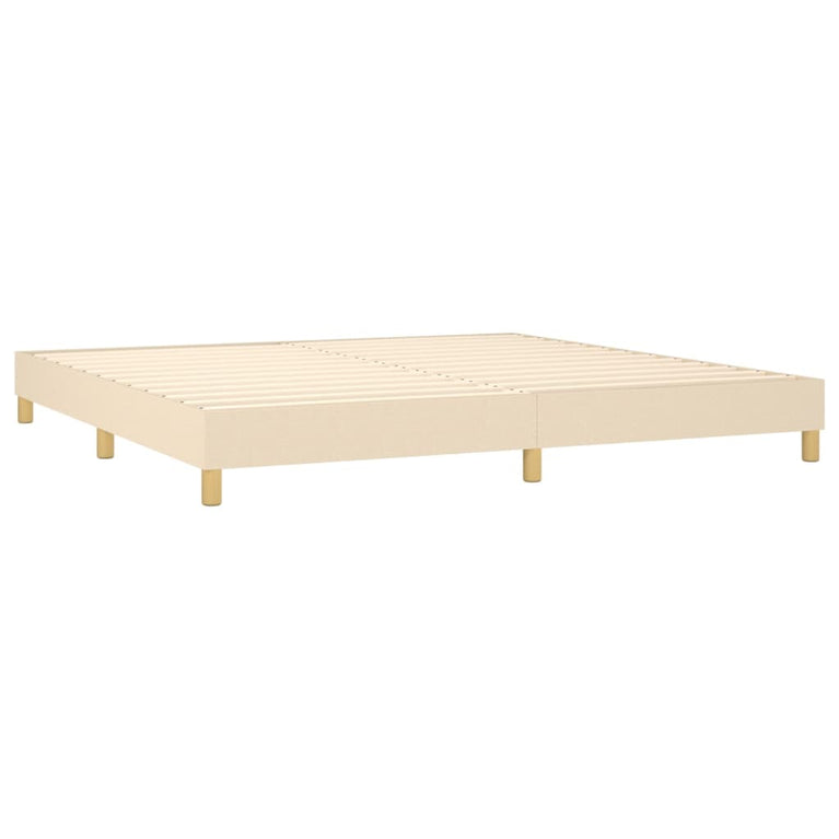 Boxspring met matras en LED stof crèmekleurig 200x200 cm