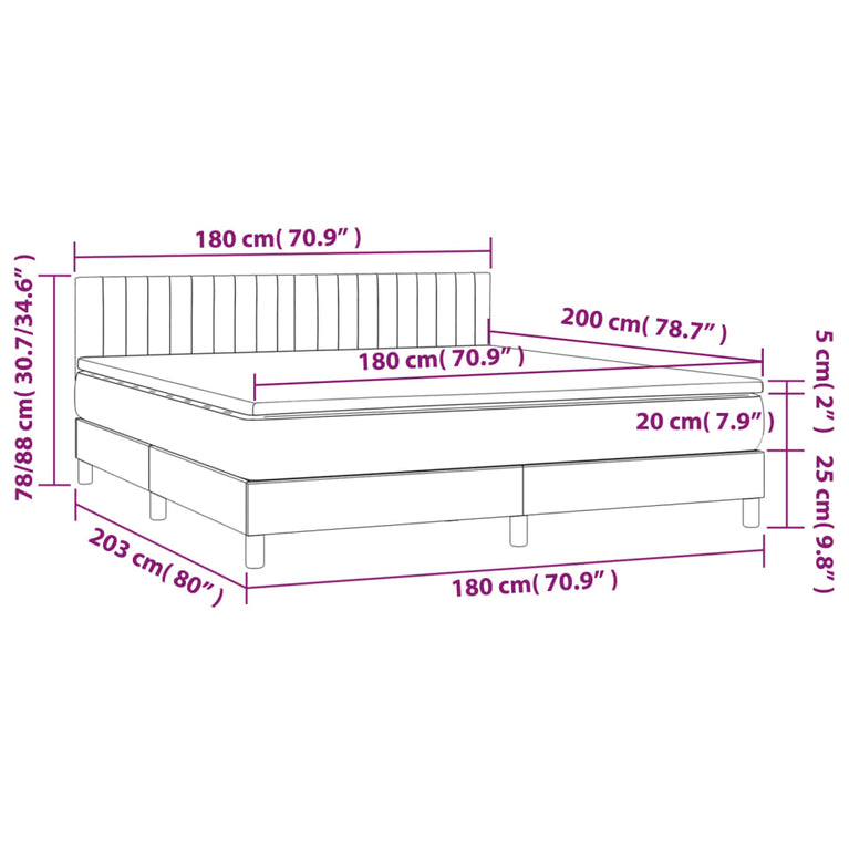 Boxspring met matras en LED fluweel zwart 180x200 cm