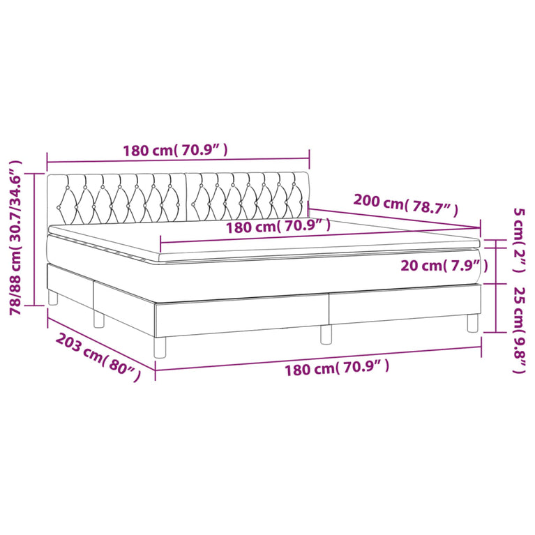 Boxspring met matras en LED fluweel zwart 180x200 cm