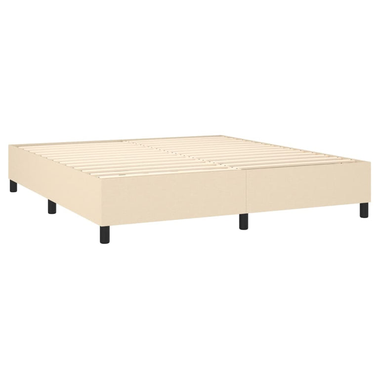 Boxspring met matras en LED stof crèmekleurig 180x200 cm