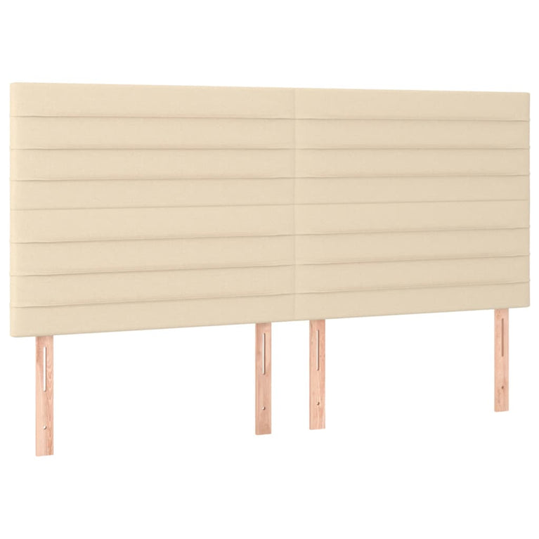 Boxspring met matras en LED stof crèmekleurig 180x200 cm