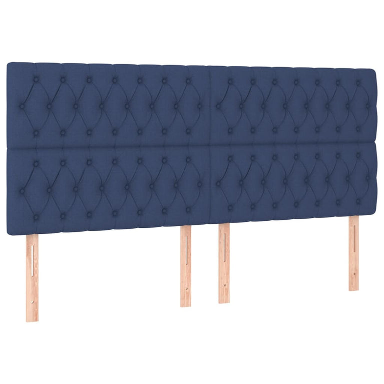 Boxspring met matras en LED stof blauw 180x200 cm