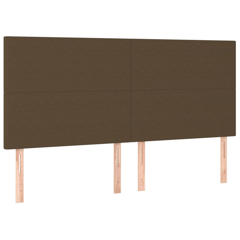 Boxspring met matras en LED stof donkerbruin 160x200 cm