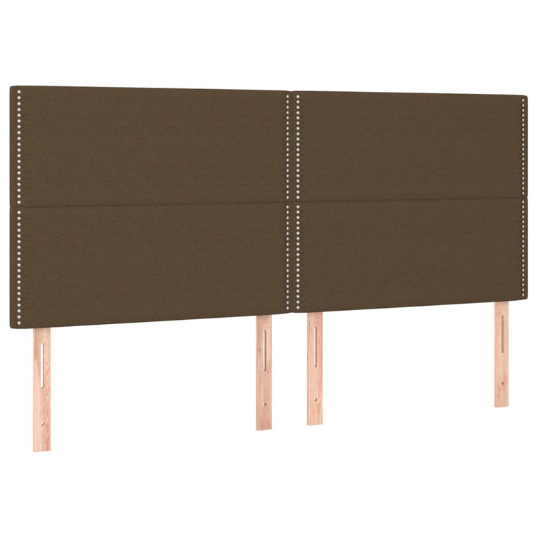 Boxspring met matras en LED stof donkerbruin 160x200 cm