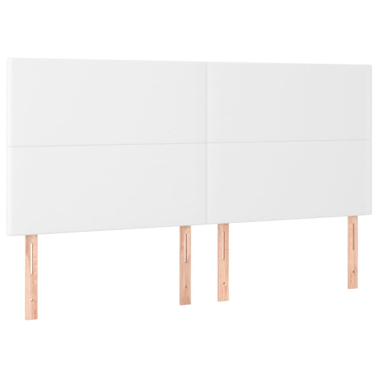 Boxspring met matras en LED kunstleer wit 180x200 cm