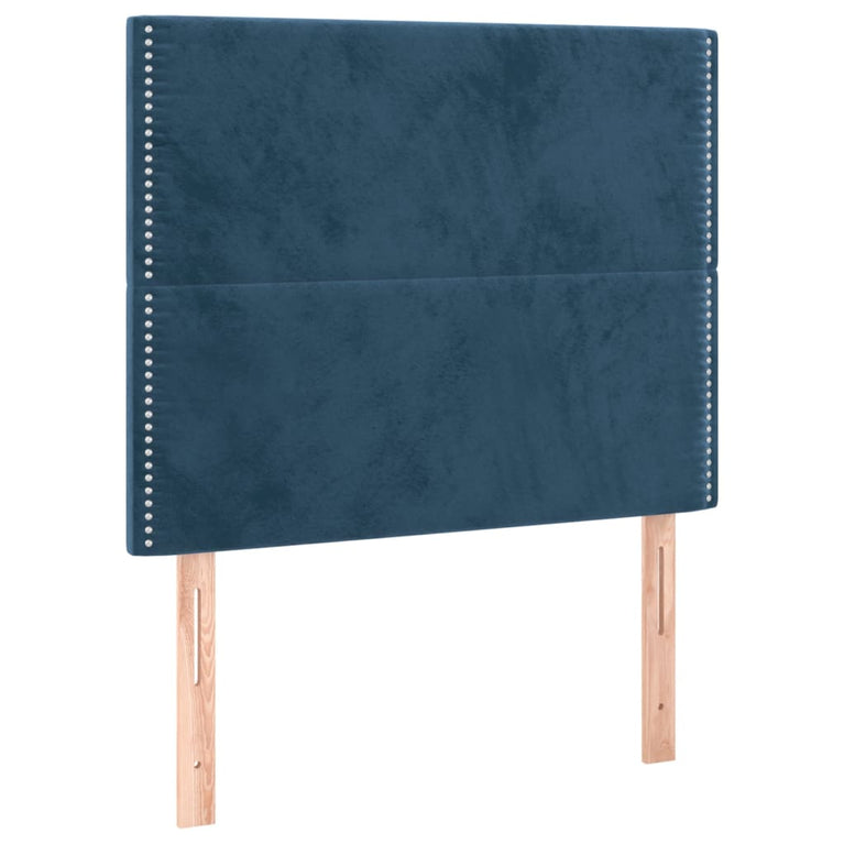Boxspring met matras en LED fluweel donkerblauw 120x200 cm