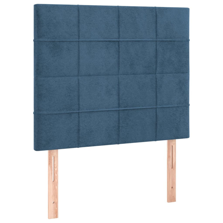 Boxspring met matras en LED fluweel donkerblauw 120x200 cm