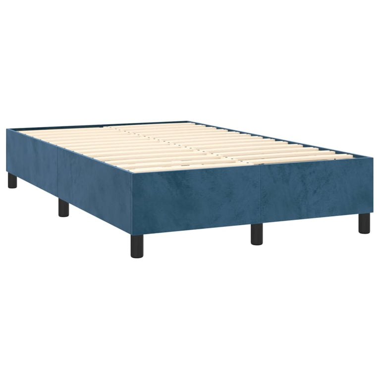 Boxspring met matras en LED fluweel donkerblauw 120x200 cm