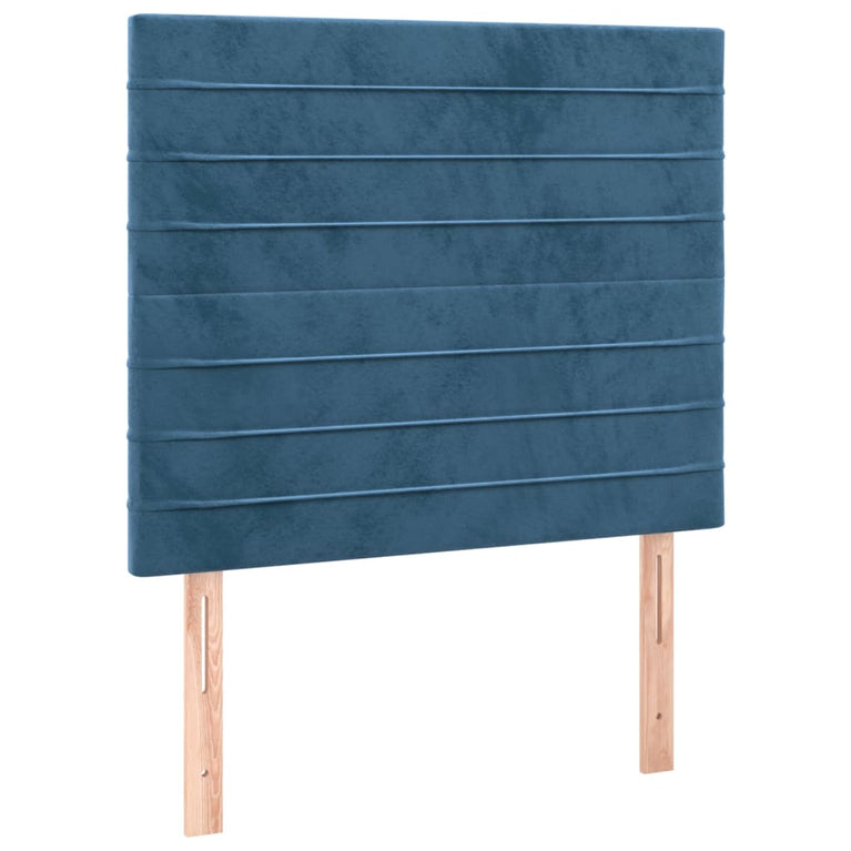 Boxspring met matras en LED fluweel donkerblauw 120x200 cm