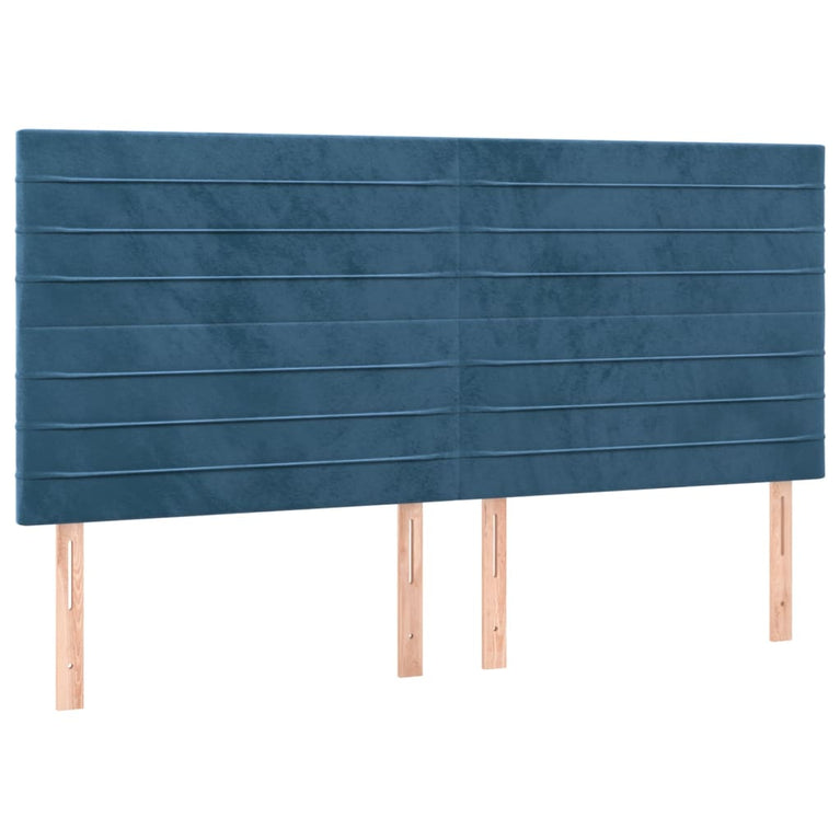 Boxspring met matras en LED fluweel donkerblauw 180x200 cm