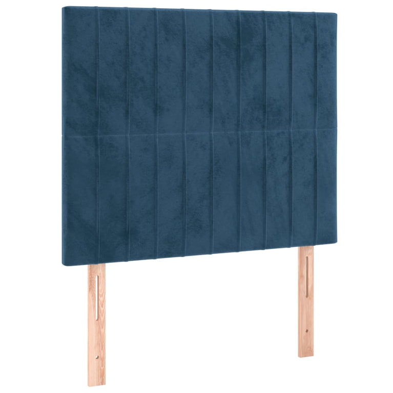 Boxspring met matras en LED fluweel donkerblauw 120x200 cm