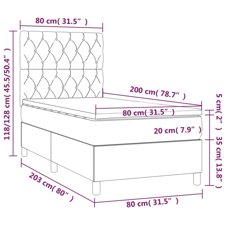 Boxspring met matras en LED fluweel zwart 80x200 cm
