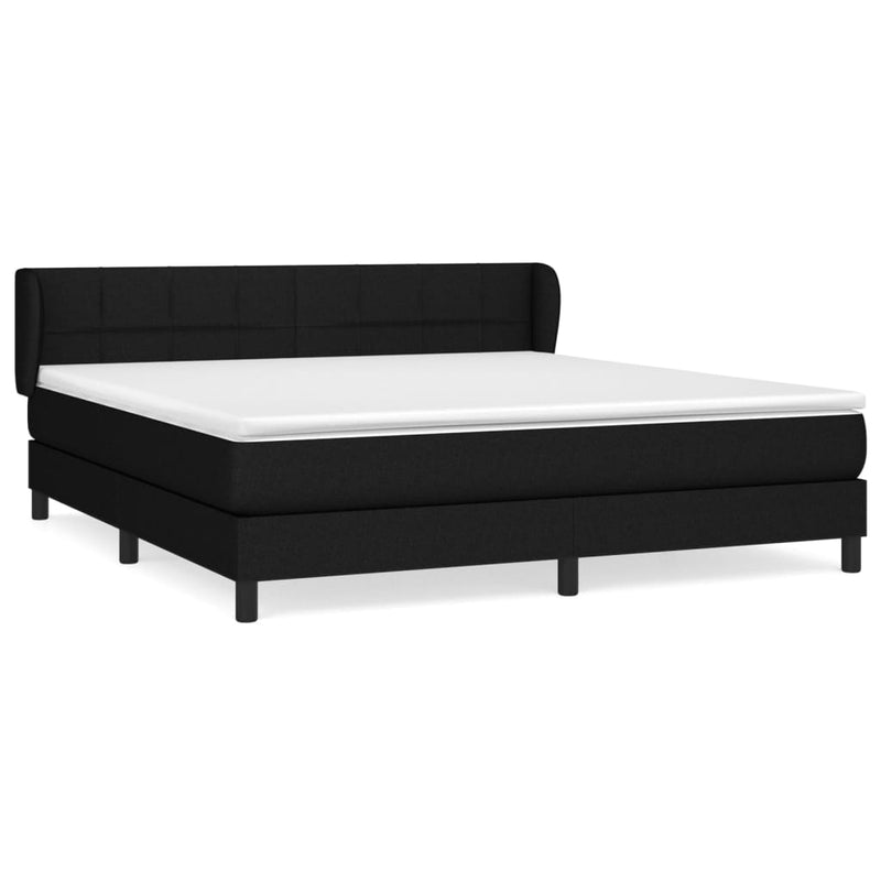 Boxspring met matras stof zwart 160x200 cm