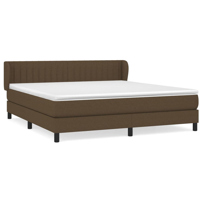 Boxspring met matras stof donkerbruin 160x200 cm