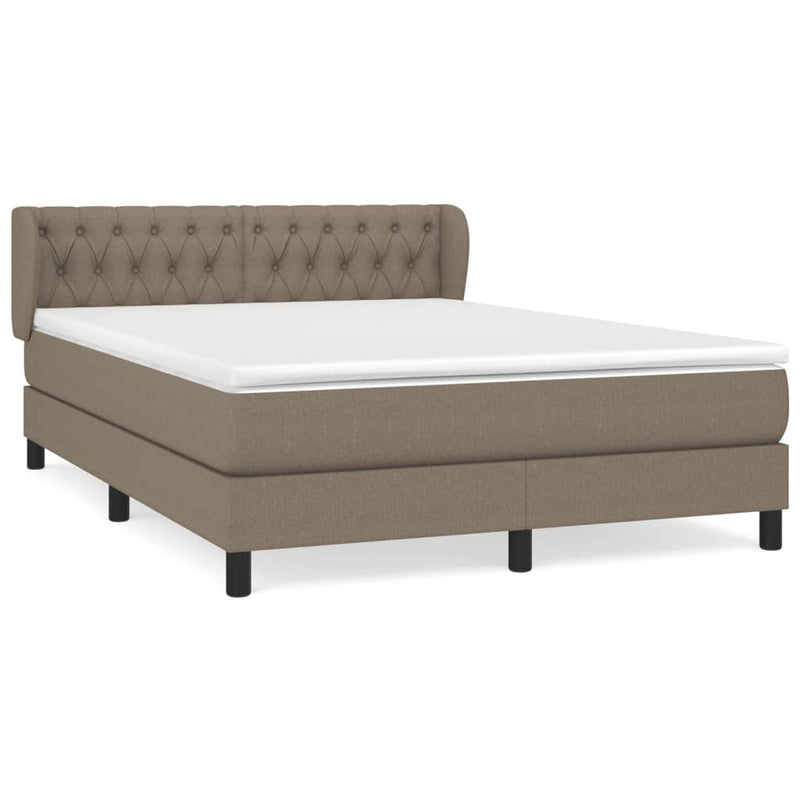 Boxspring met matras stof taupe 140x190 cm