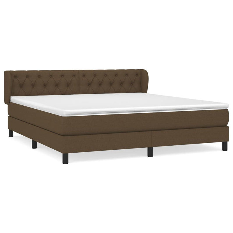 Boxspring met matras stof donkerbruin 160x200 cm