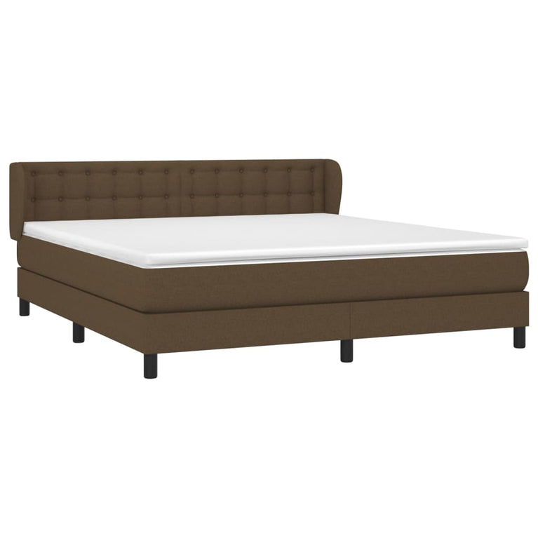 Boxspring met matras stof donkerbruin 160x200 cm