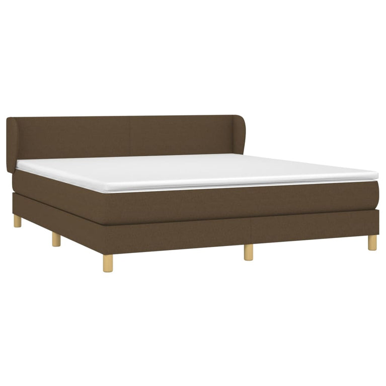 Boxspring met matras stof donkerbruin 160x200 cm