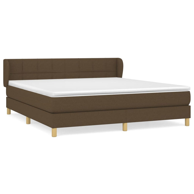 Boxspring met matras stof donkerbruin 160x200 cm