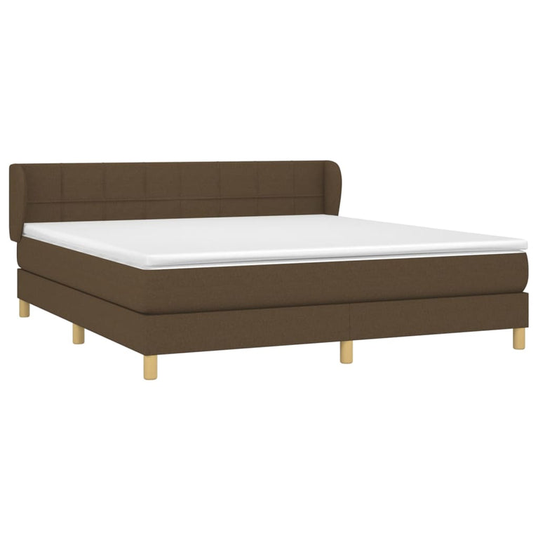 Boxspring met matras stof donkerbruin 160x200 cm