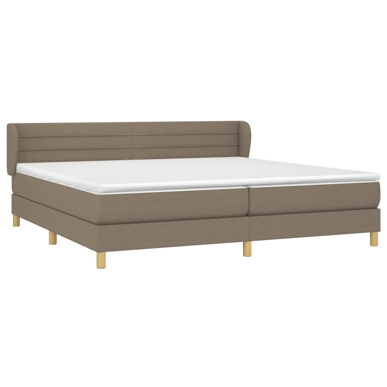 Boxspring met matras stof taupe 200x200 cm