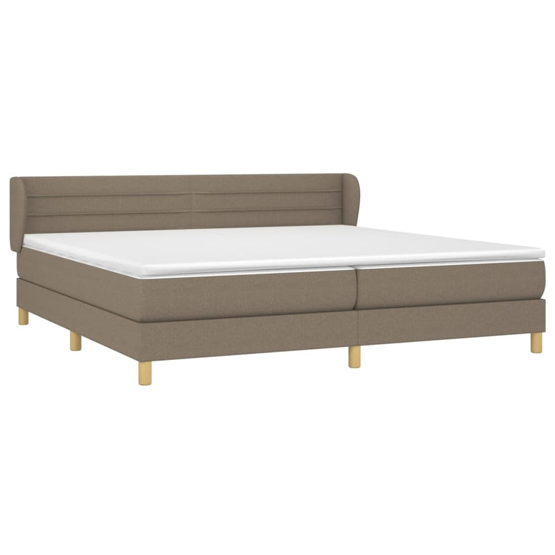 Boxspring met matras stof taupe 200x200 cm