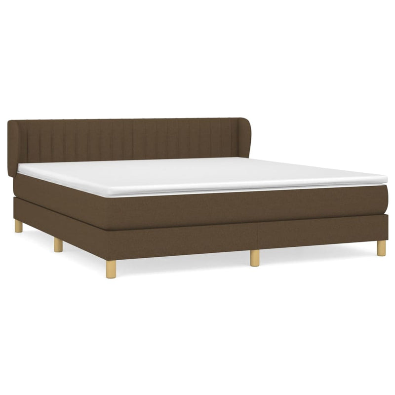 Boxspring met matras stof donkerbruin 160x200 cm