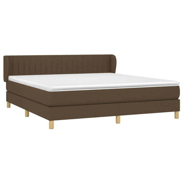 Boxspring met matras stof donkerbruin 160x200 cm