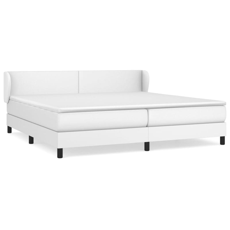 Boxspring met matras kunstleer wit 200x200 cm