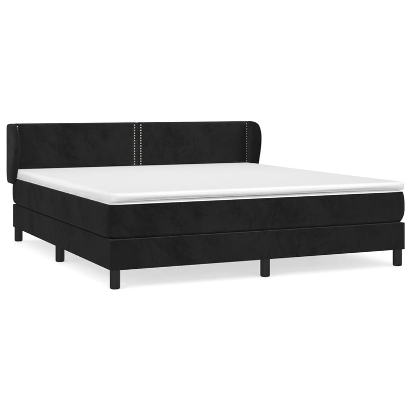 Boxspring met matras fluweel zwart 160x200 cm