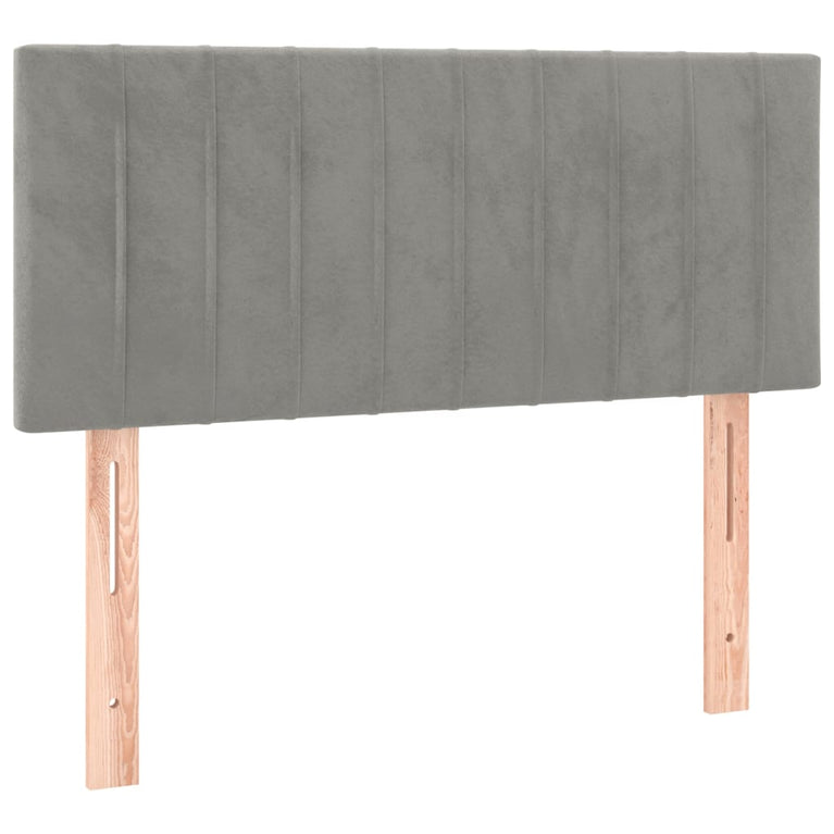 Boxspring met matras fluweel lichtgrijs 90x200 cm