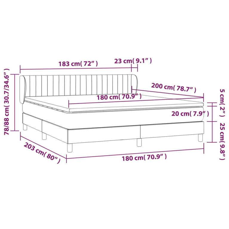 Boxspring met matras fluweel zwart 180x200 cm