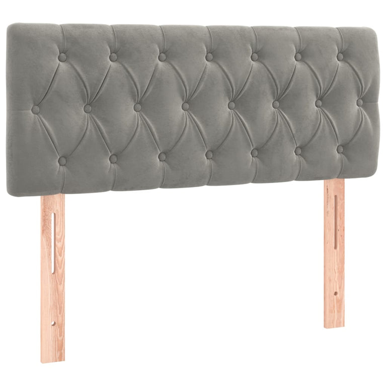 Boxspring met matras fluweel lichtgrijs 90x200 cm