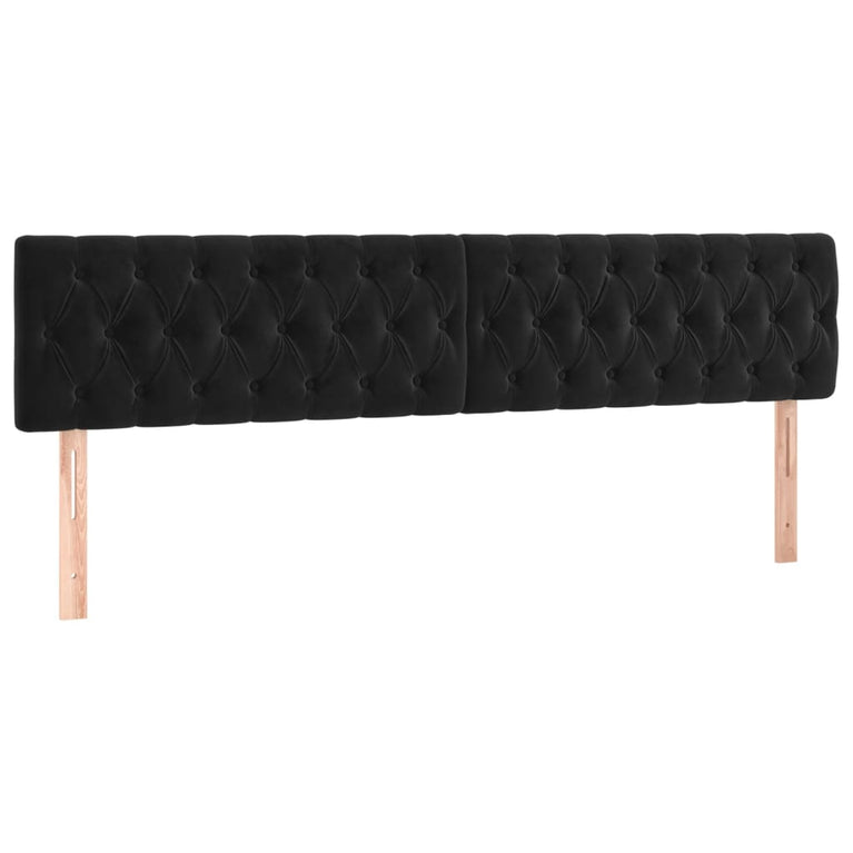 Boxspring met matras fluweel zwart 180x200 cm