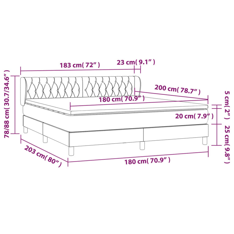 Boxspring met matras fluweel zwart 180x200 cm