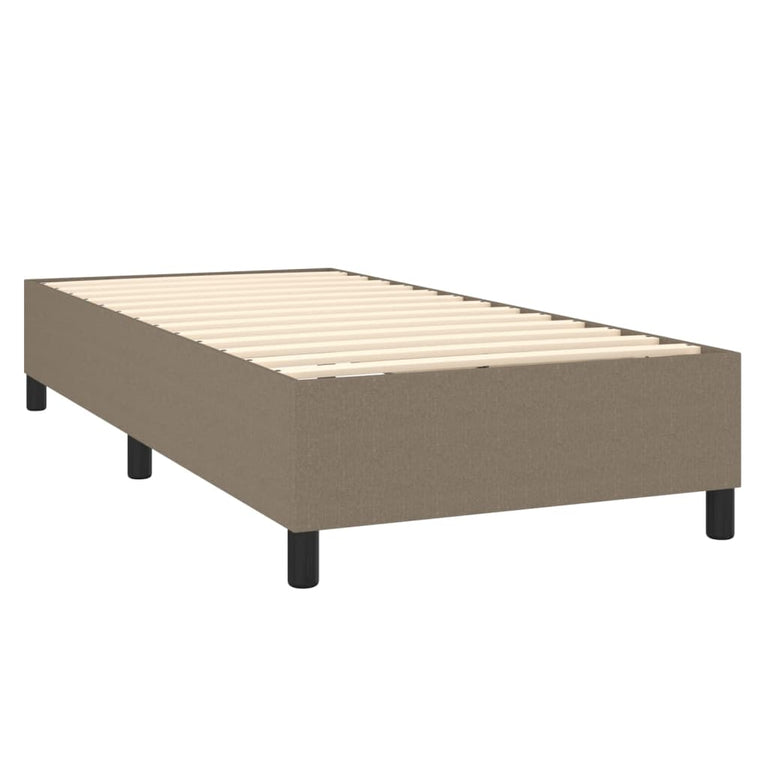 Boxspring met matras stof taupe 100x200 cm